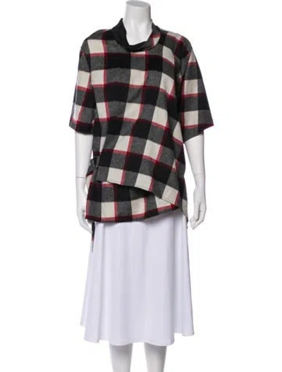 Pre-owned 3.1 Phillip Lim Virgin Wool Plaid Print Sweater In Black