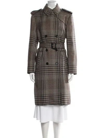 Pre-owned 3.1 Phillip Lim Virgin Wool Plaid Print Trench Coat