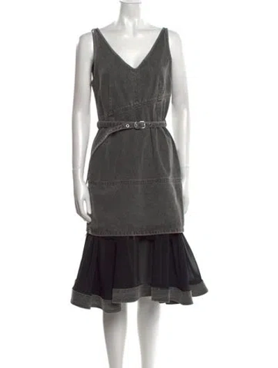 Pre-owned 3.1 Phillip Lim V-neck Knee-length Dress W/ Tags In Gray