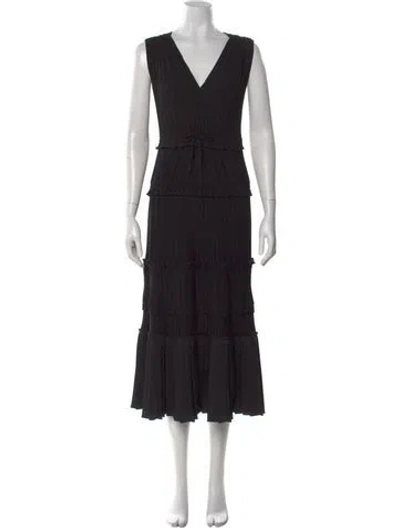 Pre-owned 3.1 Phillip Lim V-neck Long Dress In Black