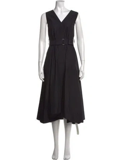 Pre-owned 3.1 Phillip Lim V-neck Long Dress In Black