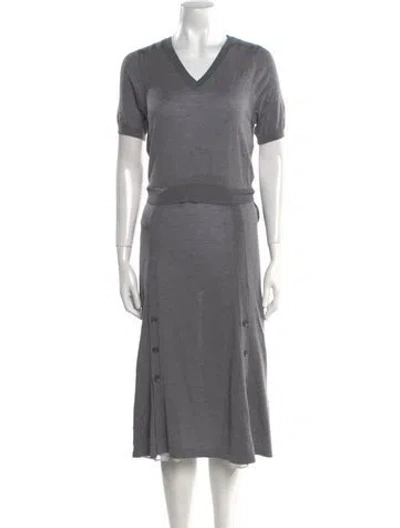 Pre-owned 3.1 Phillip Lim V-neck Long Dress In Gray