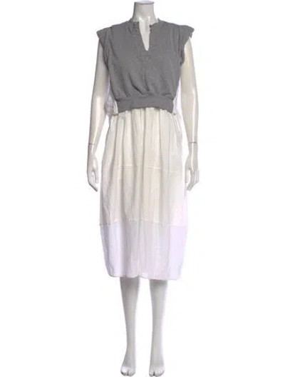 Pre-owned 3.1 Phillip Lim V-neck Long Dress In Gray