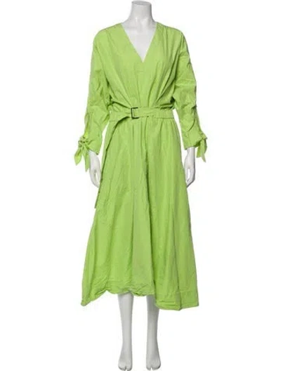 Pre-owned 3.1 Phillip Lim V-neck Long Dress In Green