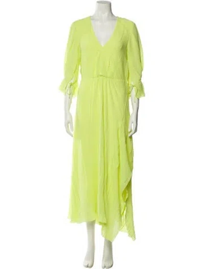 Pre-owned 3.1 Phillip Lim V-neck Long Dress In Green