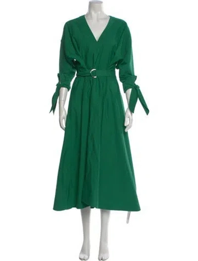 Pre-owned 3.1 Phillip Lim V-neck Long Dress In Green