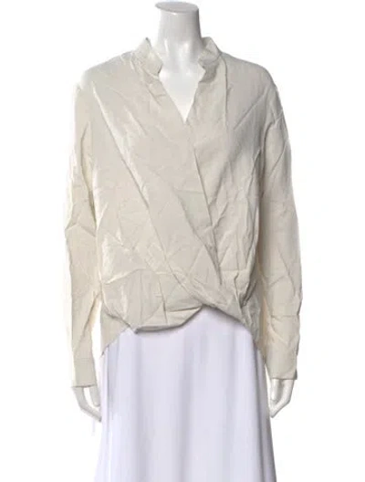 Pre-owned 3.1 Phillip Lim V-neck Long Sleeve Blouse In Neutral