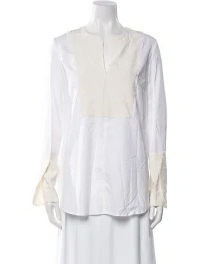 Pre-owned 3.1 Phillip Lim V-neck Long Sleeve Blouse In Neutral