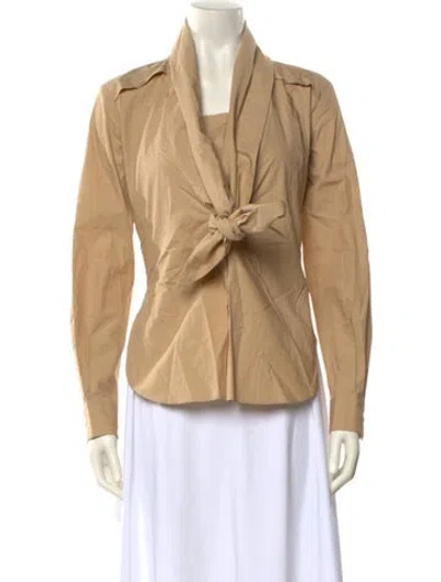 Pre-owned 3.1 Phillip Lim V-neck Long Sleeve Blouse In Neutral