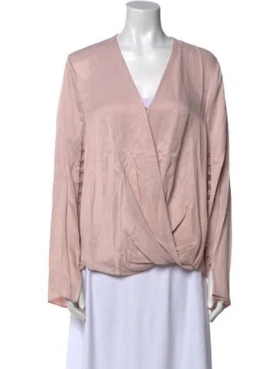 Pre-owned 3.1 Phillip Lim V-neck Long Sleeve Blouse In Pink