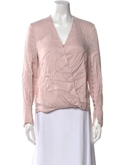 Pre-owned 3.1 Phillip Lim V-neck Long Sleeve Blouse In Pink