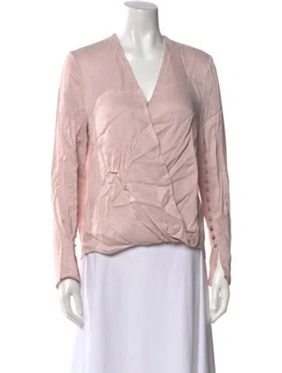 Pre-owned 3.1 Phillip Lim V-neck Long Sleeve Blouse In Pink