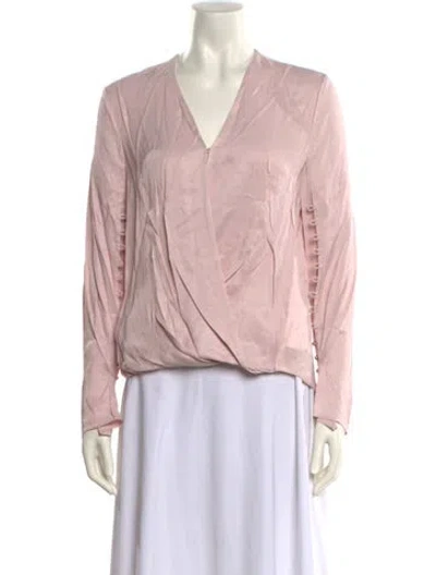 Pre-owned 3.1 Phillip Lim V-neck Long Sleeve Blouse In Pink