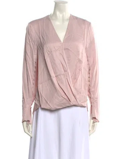 Pre-owned 3.1 Phillip Lim V-neck Long Sleeve Blouse In Pink