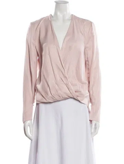 Pre-owned 3.1 Phillip Lim V-neck Long Sleeve Blouse In Pink