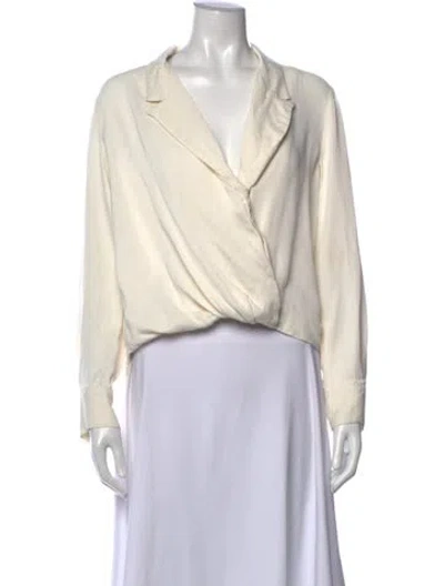 Pre-owned 3.1 Phillip Lim V-neck Long Sleeve Blouse In White