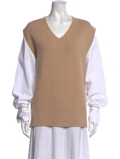 Pre-owned 3.1 Phillip Lim V-neck Long Sleeve Top In Neutral