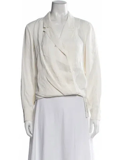 Pre-owned 3.1 Phillip Lim V-neck Long Sleeve Top In White
