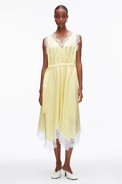 3.1 Phillip Lim V-neck Midi Dress With Lace Trim In Yuzu