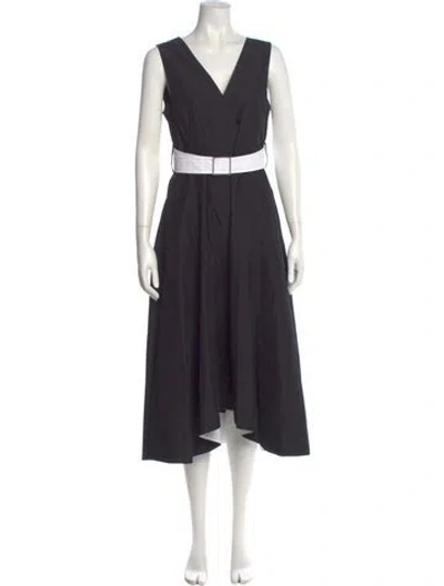 Pre-owned 3.1 Phillip Lim V-neck Midi Length Dress In Black