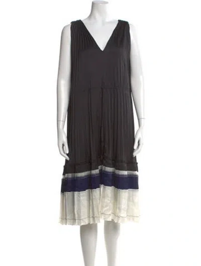 Pre-owned 3.1 Phillip Lim V-neck Midi Length Dress In Black