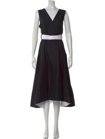 Pre-owned 3.1 Phillip Lim V-neck Midi Length Dress In Black