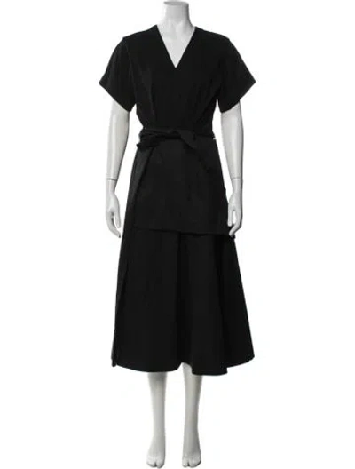 Pre-owned 3.1 Phillip Lim V-neck Midi Length Dress In Black