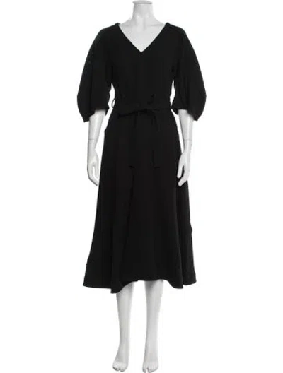 Pre-owned 3.1 Phillip Lim V-neck Midi Length Dress In Black