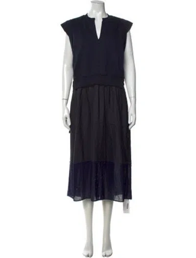 Pre-owned 3.1 Phillip Lim V-neck Midi Length Dress In Blue