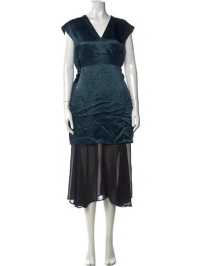 Pre-owned 3.1 Phillip Lim V-neck Midi Length Dress In Blue
