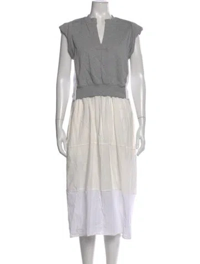 Pre-owned 3.1 Phillip Lim V-neck Midi Length Dress In Gray