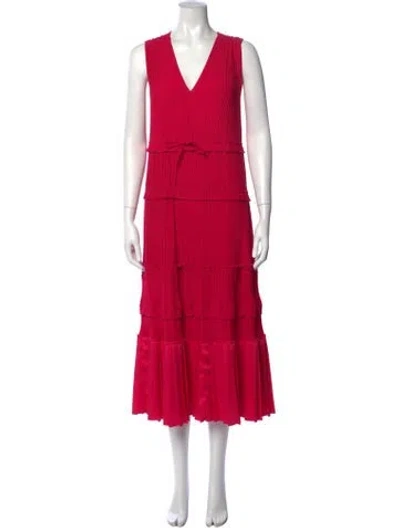 Pre-owned 3.1 Phillip Lim V-neck Midi Length Dress In Pink