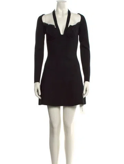 Pre-owned 3.1 Phillip Lim V-neck Mini Dress In Black
