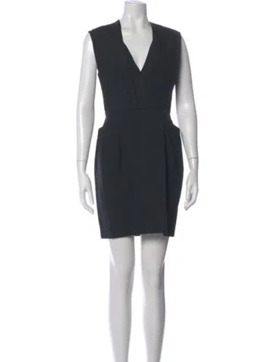 Pre-owned 3.1 Phillip Lim V-neck Mini Dress In Black
