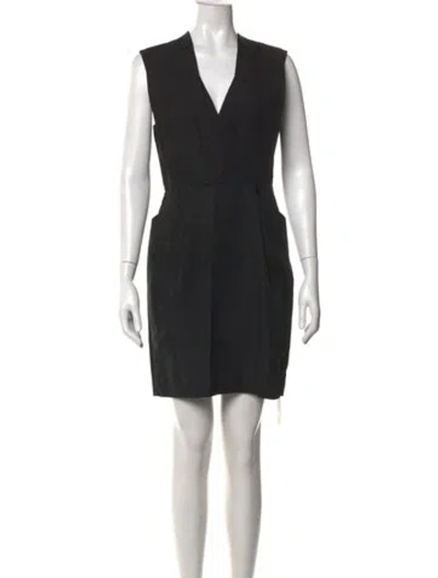 Pre-owned 3.1 Phillip Lim V-neck Mini Dress In Black