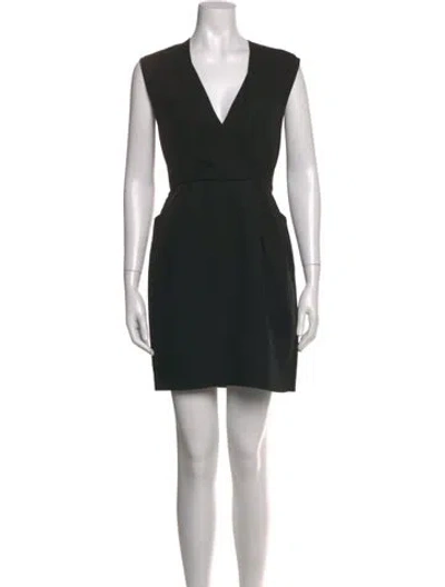 Pre-owned 3.1 Phillip Lim V-neck Mini Dress In Black
