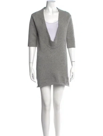 Pre-owned 3.1 Phillip Lim V-neck Mini Dress In Gray