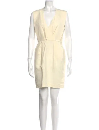 Pre-owned 3.1 Phillip Lim V-neck Mini Dress In Neutral