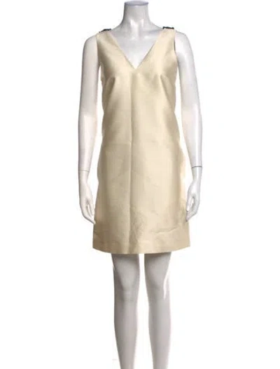 Pre-owned 3.1 Phillip Lim V-neck Mini Dress In Neutrals