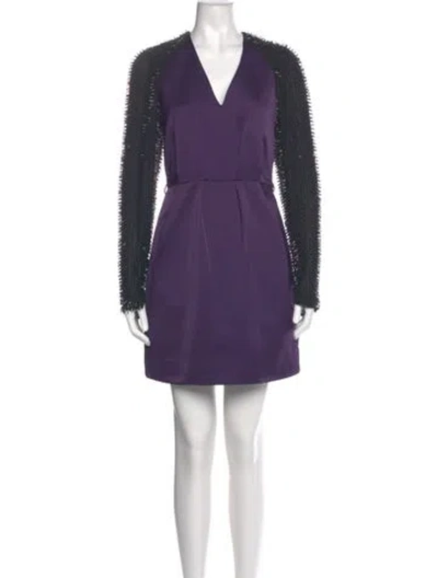 Pre-owned 3.1 Phillip Lim V-neck Mini Dress In Purple