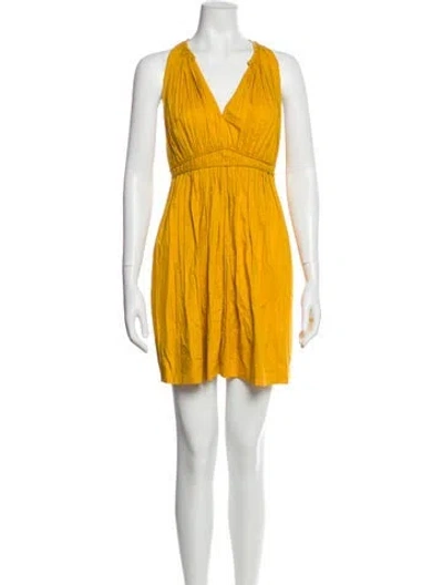 Pre-owned 3.1 Phillip Lim V-neck Mini Dress In Yellow