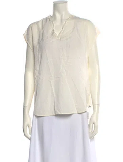 Pre-owned 3.1 Phillip Lim V-neck Short Sleeve Blouse In Neutral