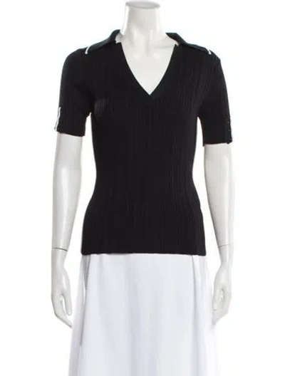 Pre-owned 3.1 Phillip Lim V-neck Short Sleeve Top In Black