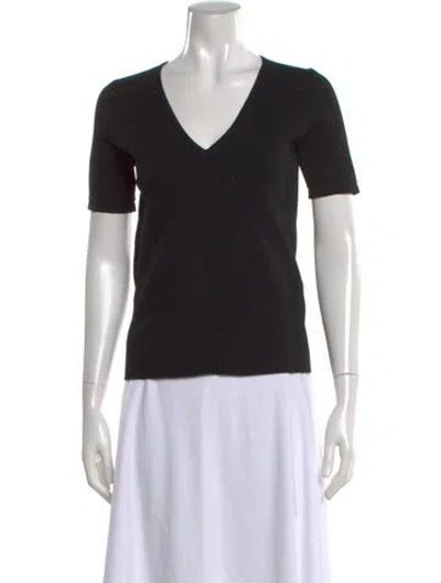 Pre-owned 3.1 Phillip Lim V-neck Short Sleeve Top In Black
