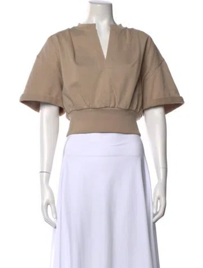 Pre-owned 3.1 Phillip Lim V-neck Short Sleeve Top In Neutral