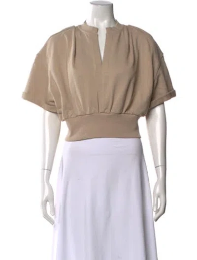 Pre-owned 3.1 Phillip Lim V-neck Short Sleeve Top In Neutral
