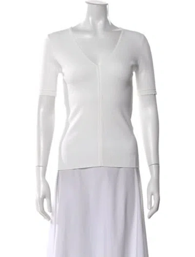 Pre-owned 3.1 Phillip Lim V-neck Short Sleeve Top In White