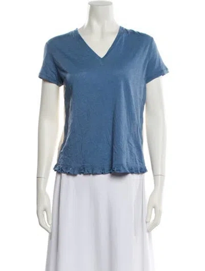 Pre-owned 3.1 Phillip Lim V-neck Short Sleeve T-shirt In Blue