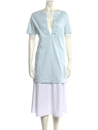 Pre-owned 3.1 Phillip Lim V-neck Short Sleeve Tunic In Blue
