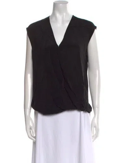 Pre-owned 3.1 Phillip Lim V-neck Sleeveless Blouse In Black